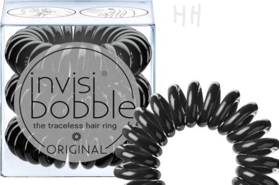 Invisibobble - the strong grip hair ring - power - 3 haarspiralen zwart - true black - 100% recycable