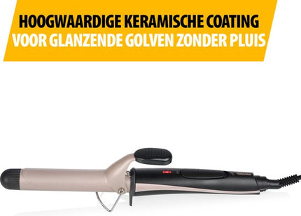 Tristar Krultang HD-2421 - Keramische coating - Warm binnen 60 seconden - Cool-touch handvat - 360º draaiende snoer - Ø 25 mm - Automatische uitschakeling - Zwart