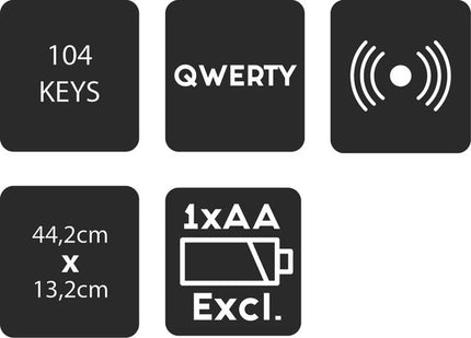 Q-Link toetsenbord – draadloos – querty numpad – 44.2 x 13.5 x 2 cm – zwart