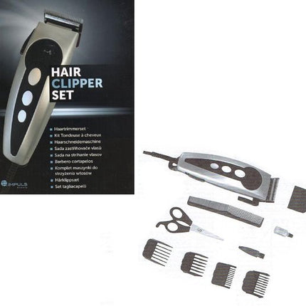 Haartrimmer set - met 4 afneembare kammen - RVS mesjes - Kabellengte 180 cm - Met praktische ophanglus - Persoonlijke verzorging voor mannen - Haartrimmer sets