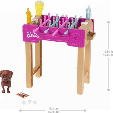 Barbie Mini Playset Voetbaltafel Met Hondje excl. Barbie poppen