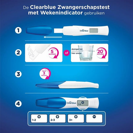 Clearblue Zwangerschapstest Met Wekenindicator: Stelt Het Aantal Weken Vast, 1 Digitale Test