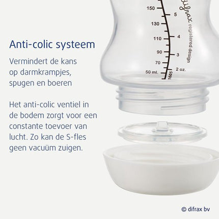 Difrax Anti-Colic S-babyfles Wide 200 ml - Groen