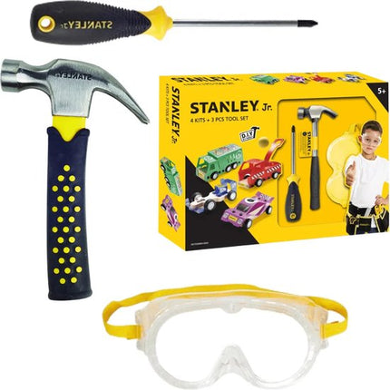 Stanley Jr. 4 delige Auto bouwset met Gereedschap - 5 jaar