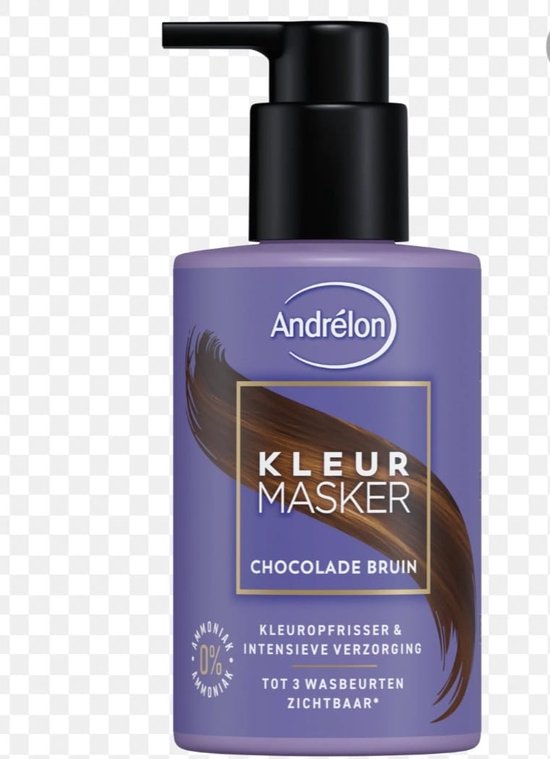 Andrélon Kleurmasker Chocolade bruin 200 ml - Haarmasker .